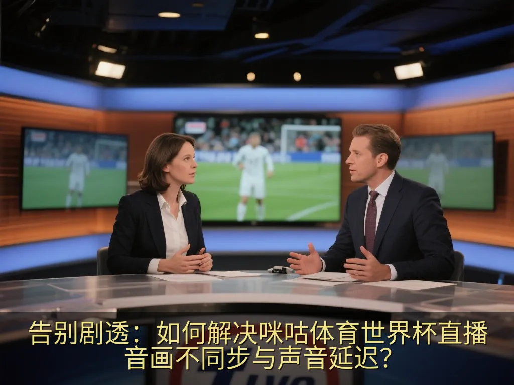 数码桌面上摆放着平板电脑,屏幕上显示着音视频同步和延迟测试的波形图与进度条,极简现代风格